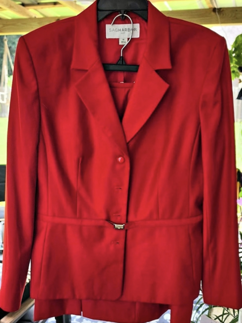 SAG HARBOR Women's Blazer and Skirt Red Size 14 Like New